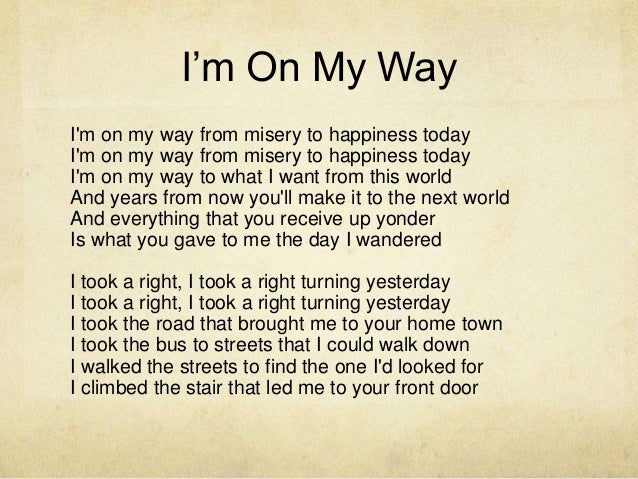 i m on my way lyrics