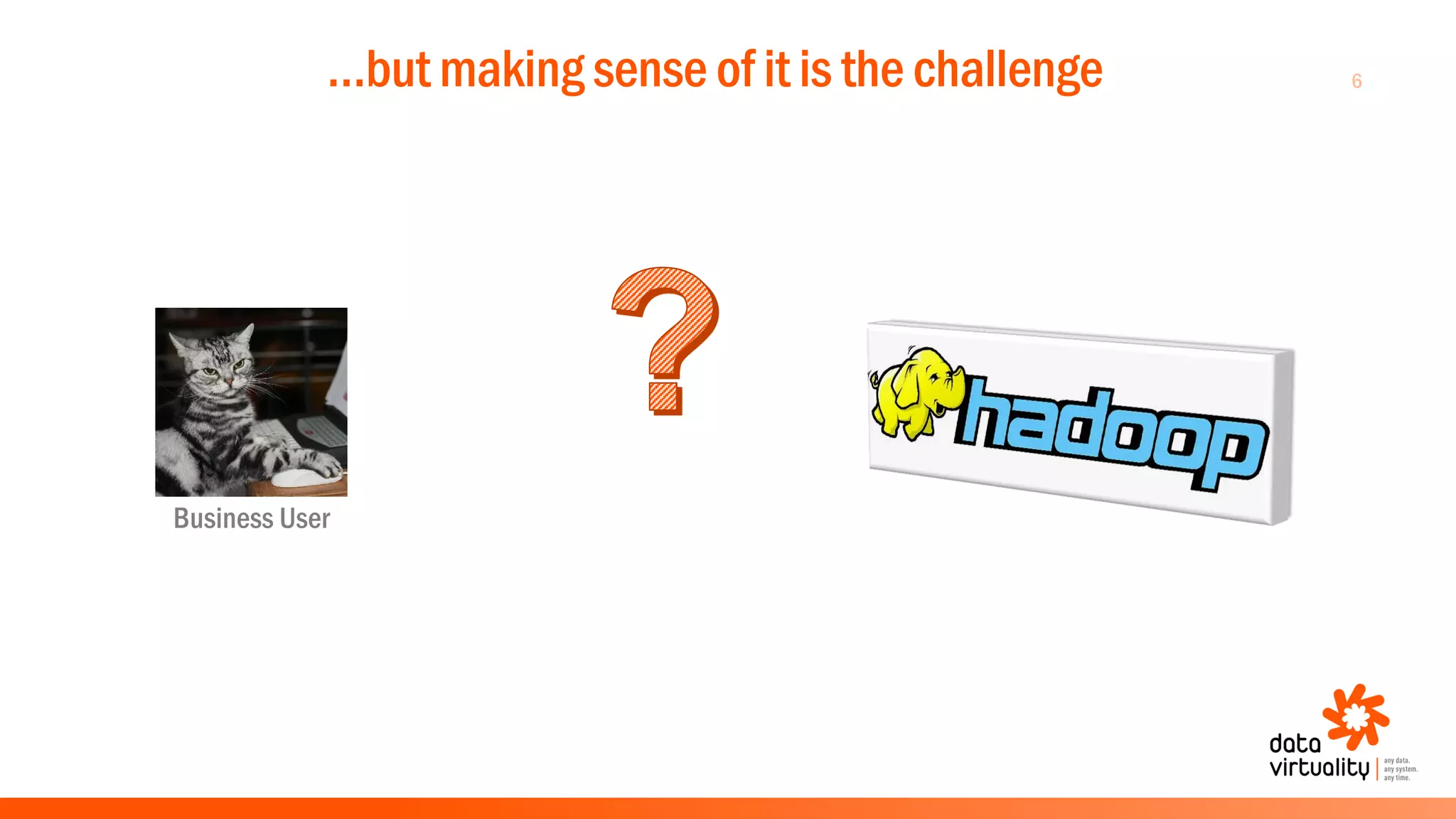 6…but making sense of it is the challenge
Business User
 