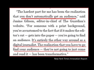 When the history of online journalism is written, it will be hard to ignore the biggest mistake
made by news organizations...