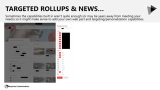 TARGETED ROLLUPS & NEWS…
Sometimes the capabilities built in aren’t quite enough (or may be years away from meeting your
n...