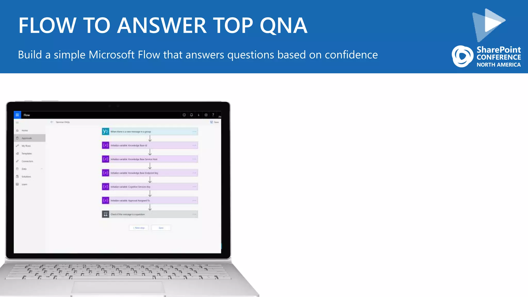 FLOW TO ANSWER TOP QNA
Build a simple Microsoft Flow that answers questions based on confidence
 