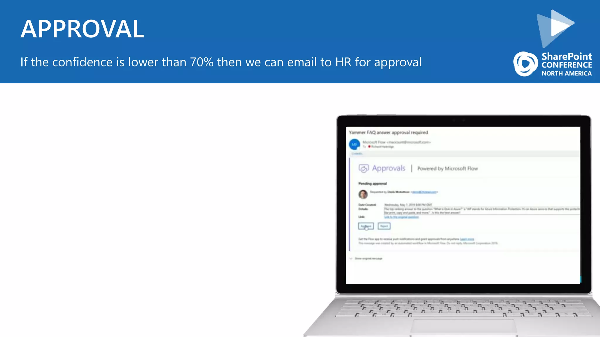 APPROVAL
If the confidence is lower than 70% then we can email to HR for approval
 