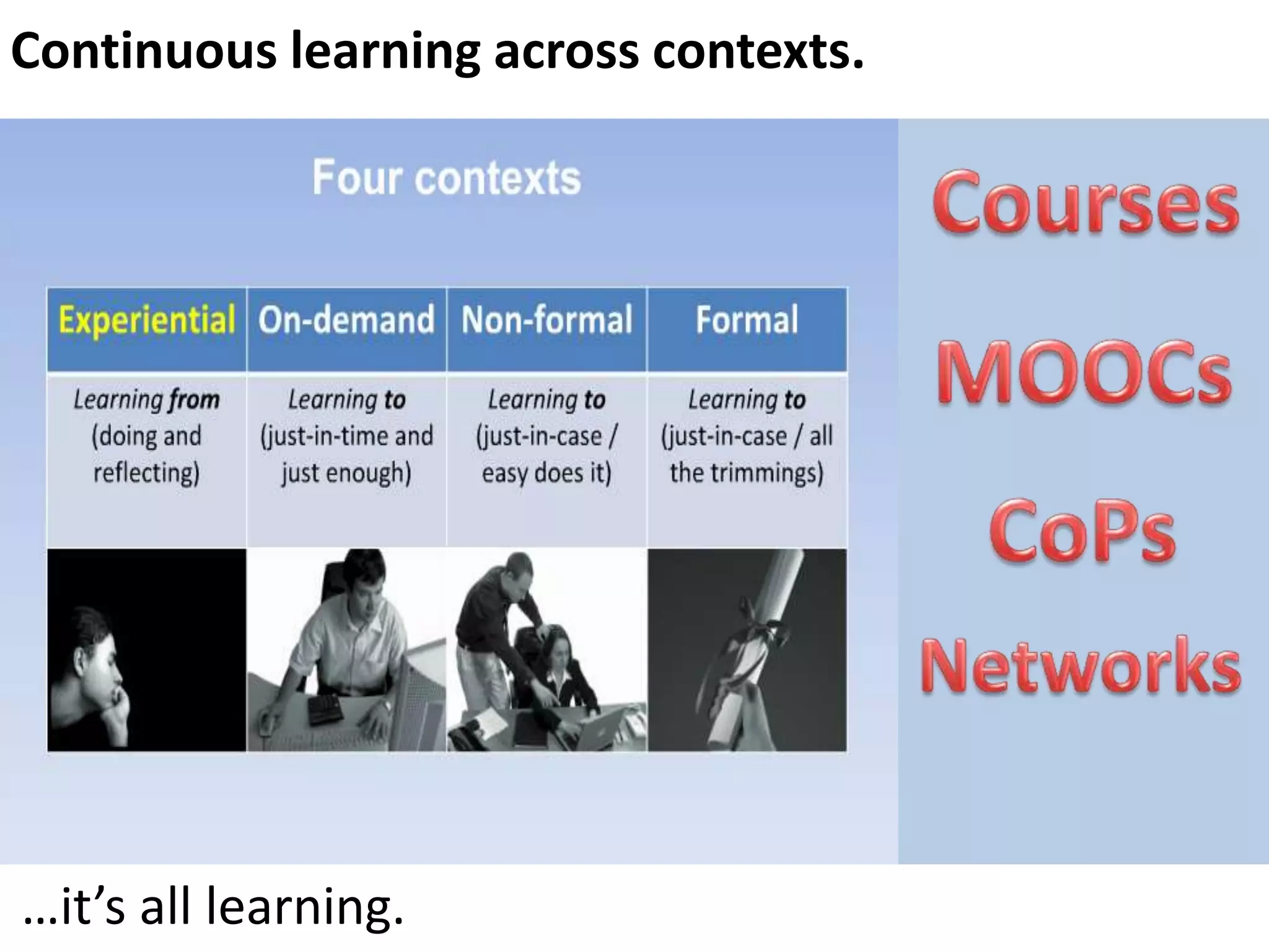 Continuous learning across contexts.

…it’s all learning.

 