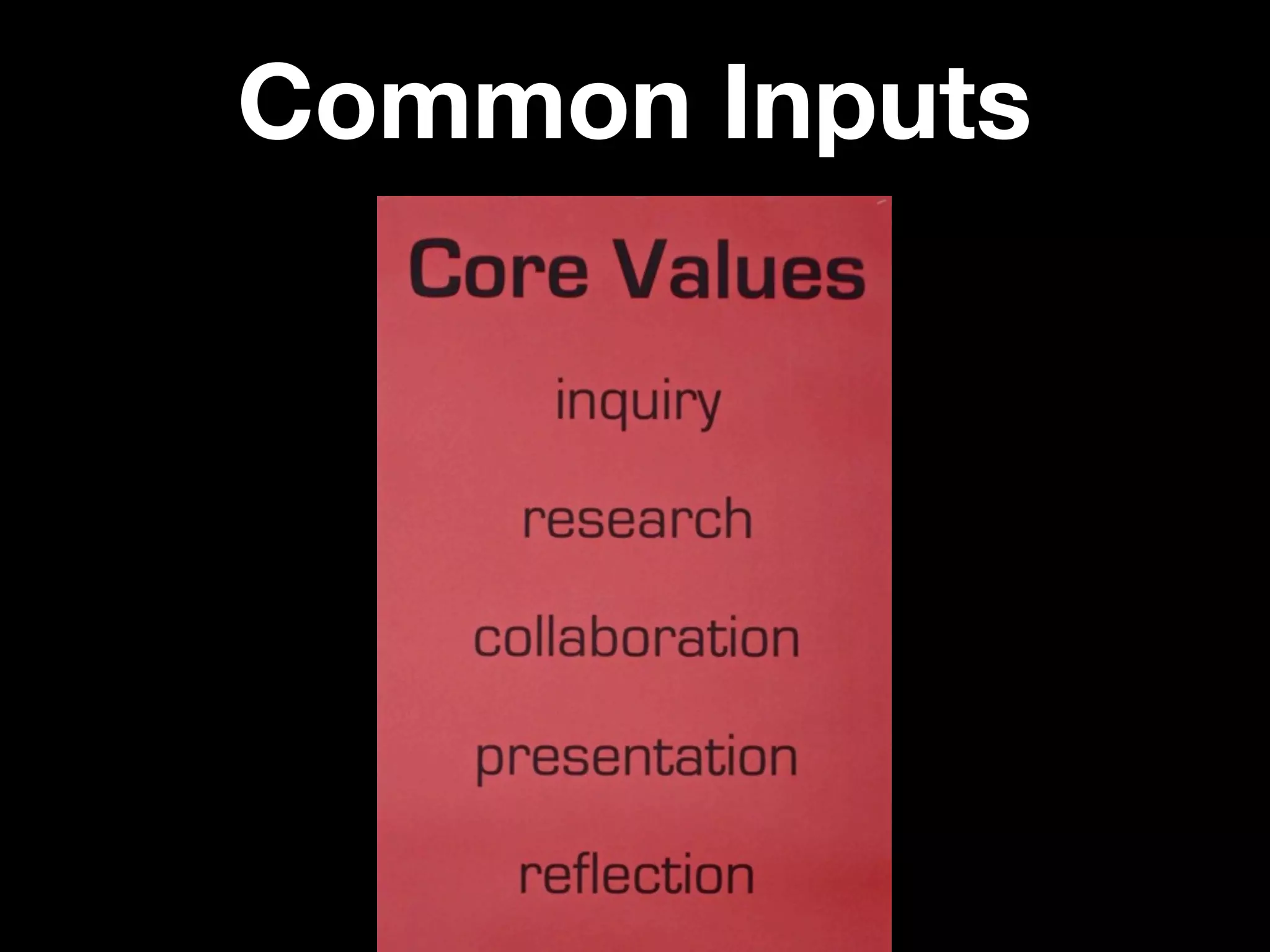 Common Inputs
 