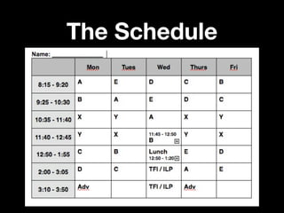 The Schedule
 