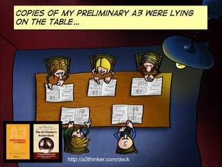 Copies of my preliminary A3 were lying
on the table…

http://a3thinker.com/deck

 