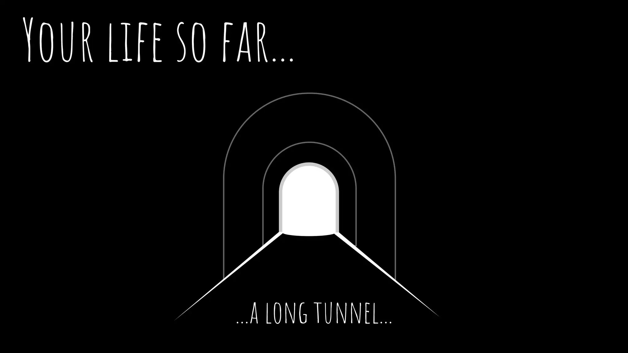 Your life so far...
...a long tunnel...
 