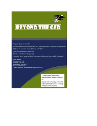 Beyond The GED Flyer