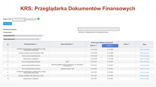 KRS: Przeglądarka Dokumentów Finansowych
 