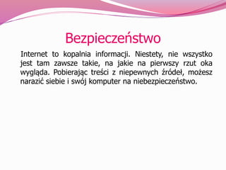 Bezpieczeństwo w sieci prezentacja power point | PPTX