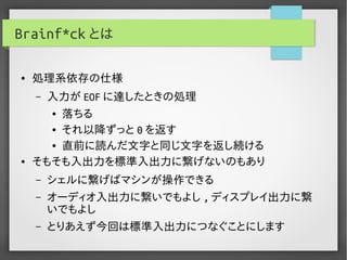 実用Brainf*ckプログラミング