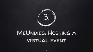 3.
MeUndies: Hosting a
virtual event
11
 