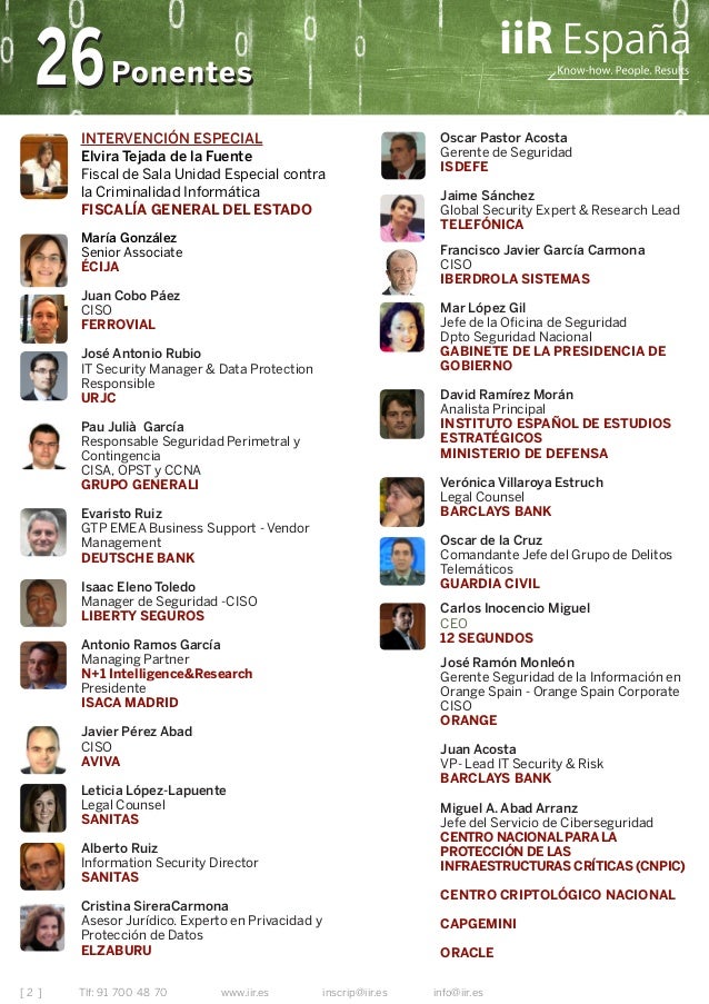Ciso Madrid 20 De Noviembre De 2014