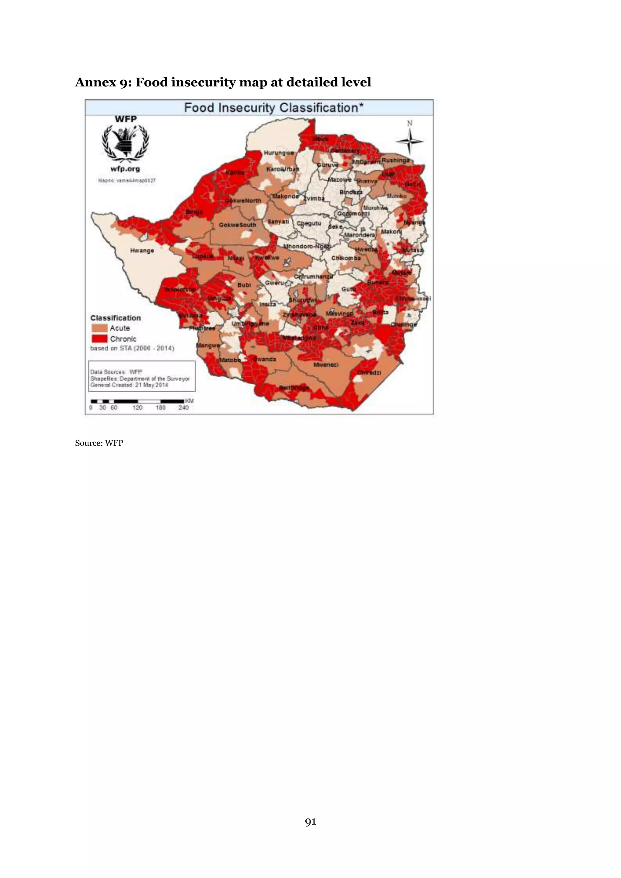 91
Annex 9: Food insecurity map at detailed level
Source: WFP
 