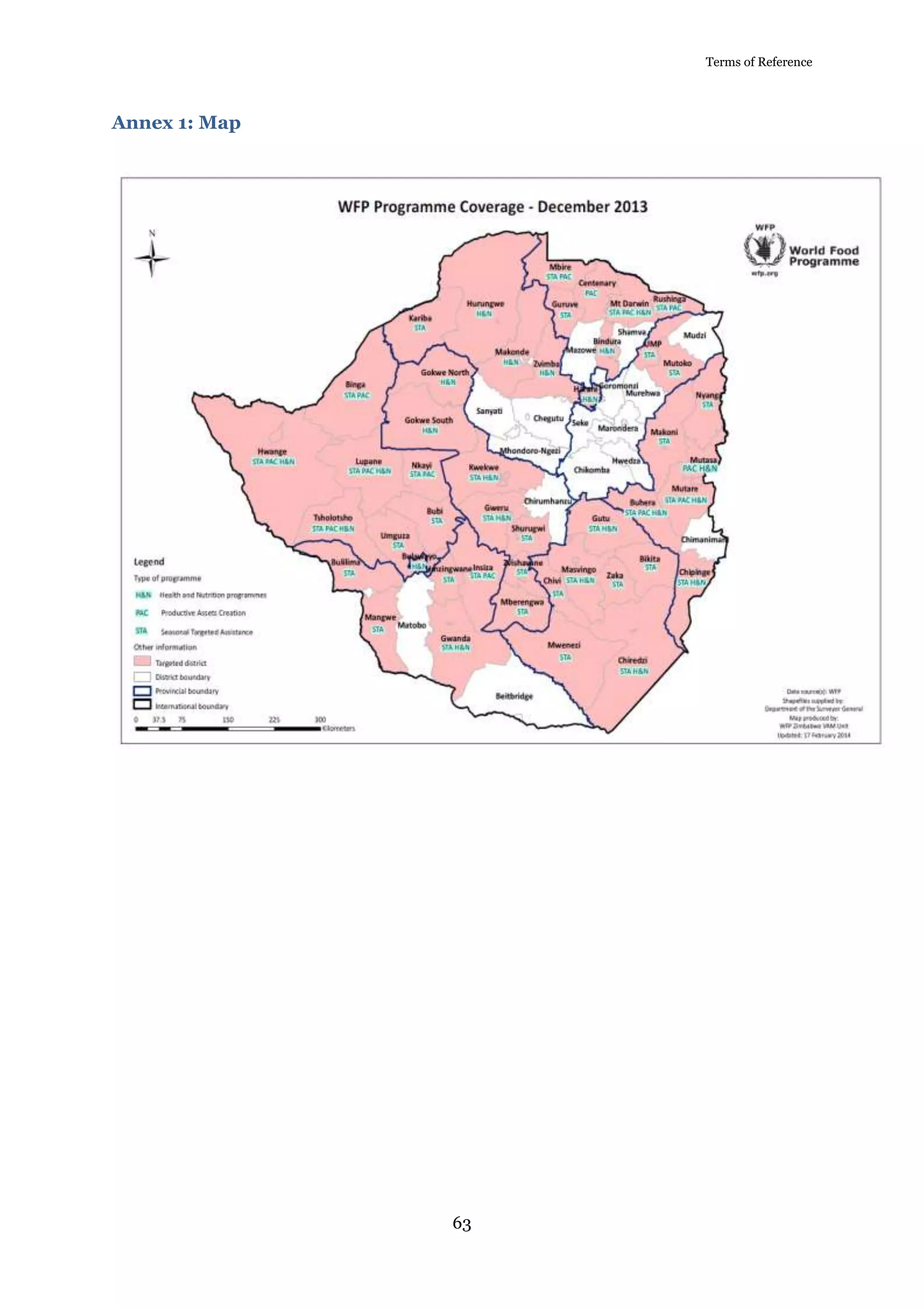 Terms of Reference
63
Annex 1: Map
 
