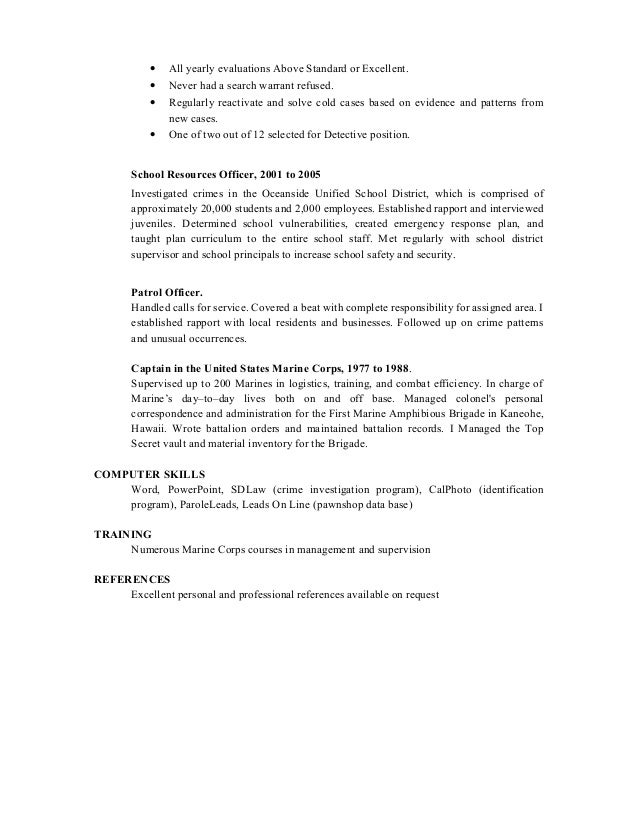 criminal investigator resume