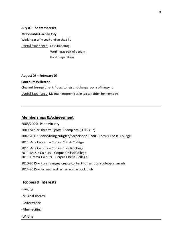 Online resume for woolworths