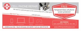 e We want to welcome you to the community with a FREE GIFT!
25393 Lorain Rd. I North Olmsted, OH 44070 I Call Us: 440-777-0179NOT
VALID
 