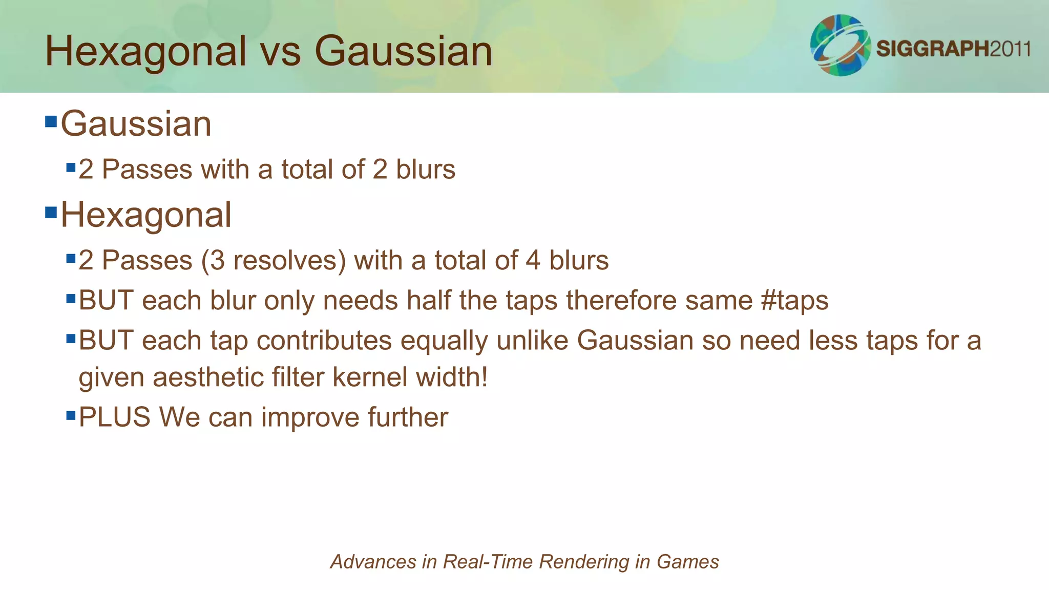 Separable BokehDepth-of-FieldAdvances in Real-Time Rendering in Games