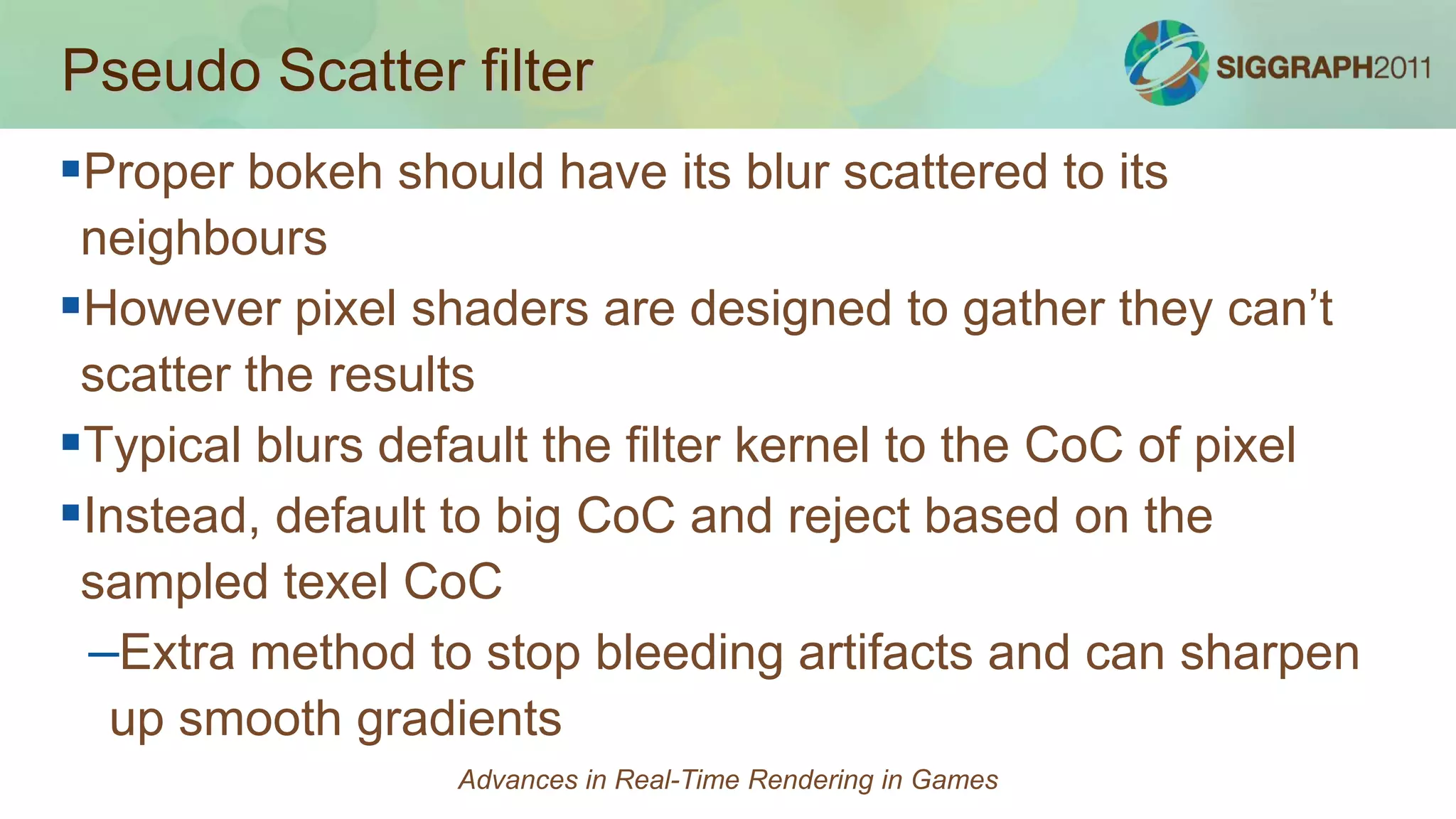 Circle of Confusion CalculationCalc per pixel CoC from real world camera parameters