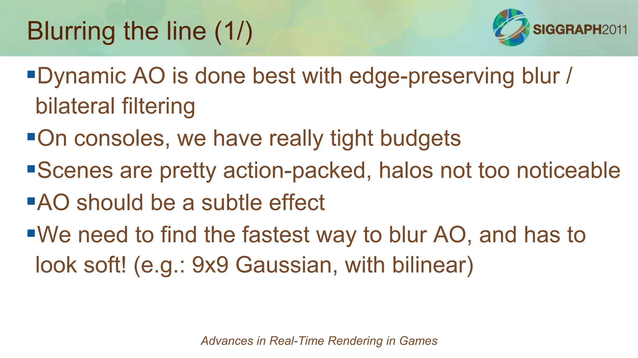 Volume Rendering (2/)BACAdvances in Real-Time Rendering in Games