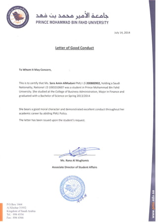 letter of good conduct