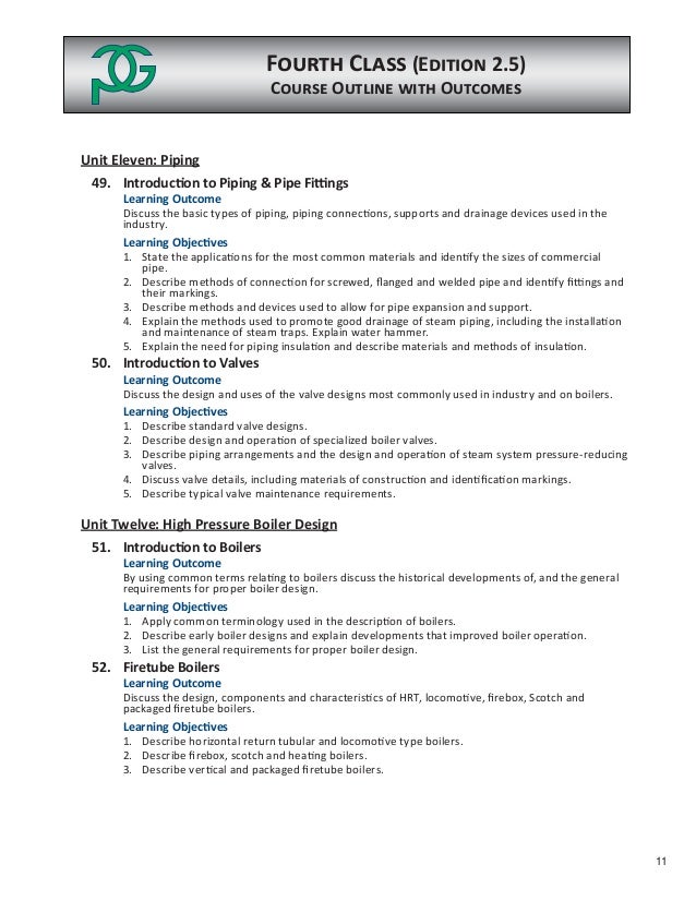 Fourth Class Power Engineering Objectives