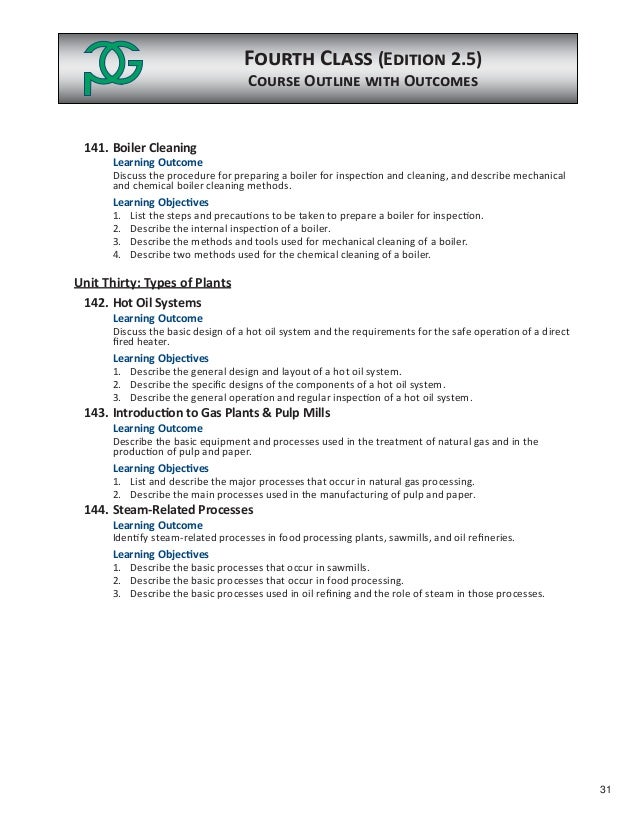 Fourth Class Power Engineering Objectives