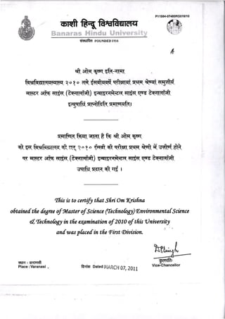 M.SC Tech Final Certificate