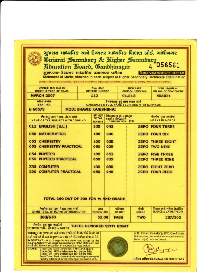 12-marksheet