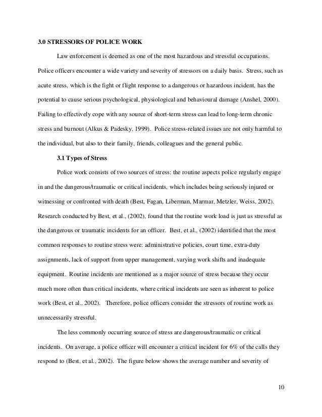 Leisure As Alternative Therapy For Police Stress