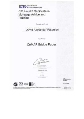 CeMAP Certificate
