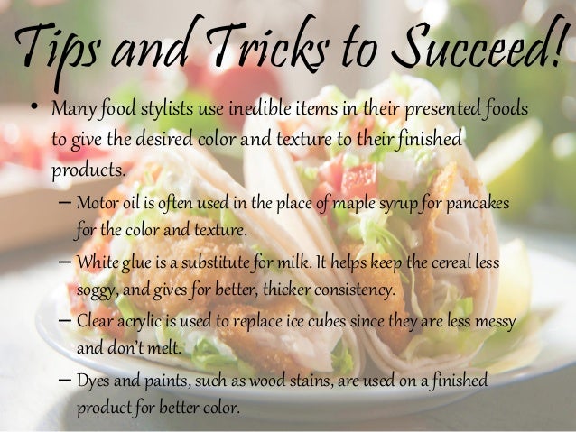 food stylist presentation presentations of food