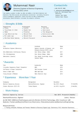 Muhammad Nasir CV | PDF