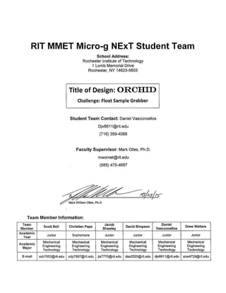 RIT MMET Micro-g NExT Student Team
Page 1
 