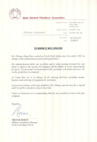 Trevor Bowen Reference Letter