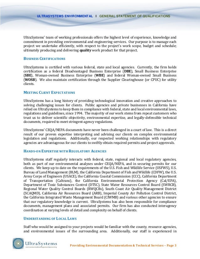 statement of qualifications state of california sample rome statement of qualifications state of california sample