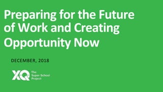 Preparing for the Future
of Work and Creating
Opportunity Now
DECEMBER, 2018
 