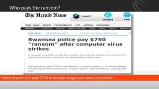 Who pays the ransom?
Police department paid $750 to decrypt images and word documents
 