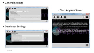 • General Settings
• Developer Settings
21-Jul-16
 