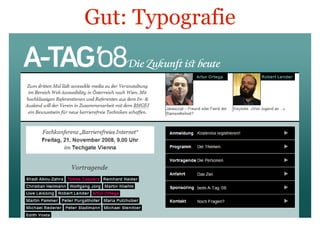Gut: Typografie atag.accessiblemedia.at 
