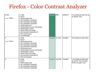 Firefox - Color Contrast Analyzer Farbkontrastmessung 