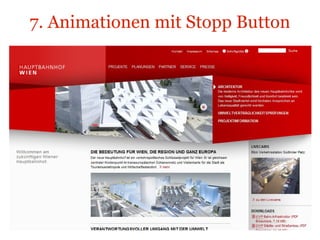 7. Animationen mit Stopp Button hauptbahnhof-wien.at 