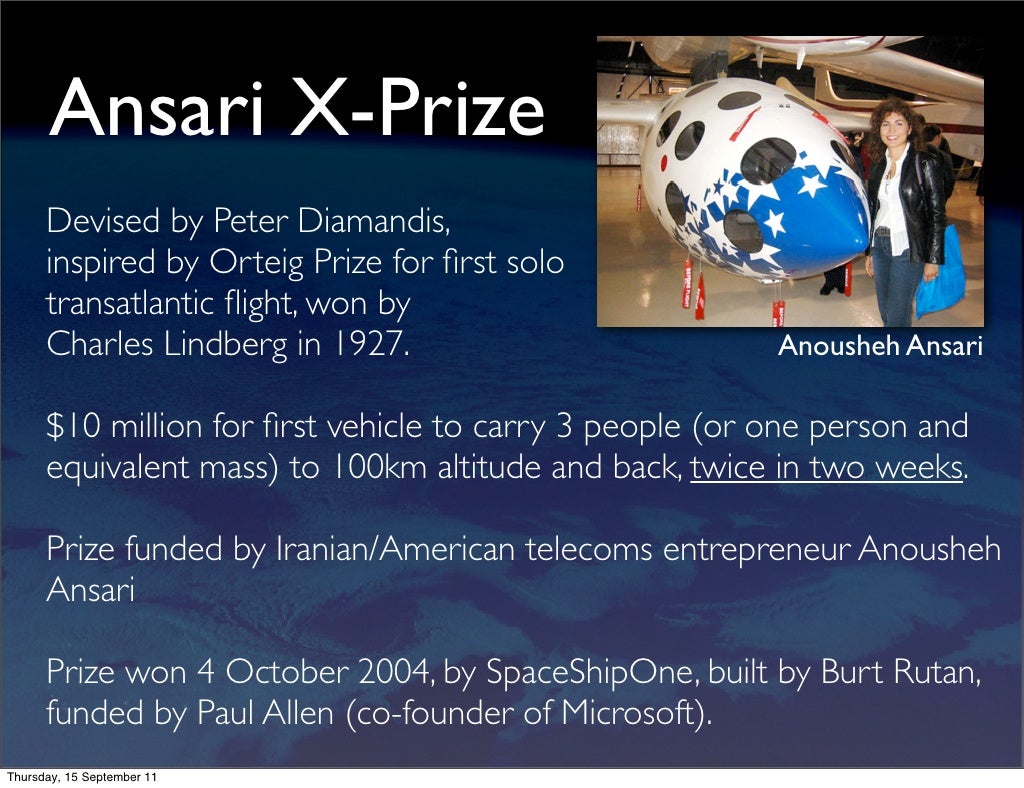 Ansari XPrize Devised by Peter
