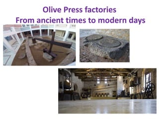 Olive Press factories
From ancient times to modern days
 