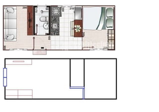 Plantas de Lofts e Kitnets para apartamentos pequenos (Até 25 m2)