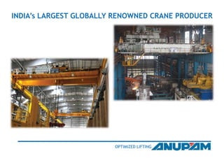 INDIA’s LARGEST GLOBALLY RENOWNED CRANE PRODUCERINDIA’s LARGEST GLOBALLY RENOWNED CRANE PRODUCER
OPTIMIZED LIFTINGOPTIMIZED LIFTING
 