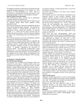 34.Isolation and purification of juvenile hormone of Bombyx mori | PDF