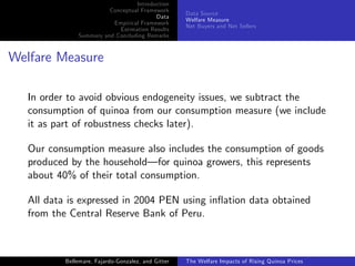 The welfare impacts of rising quinoa prices: evidence from Peru