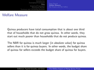 The welfare impacts of rising quinoa prices: evidence from Peru